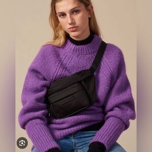 Sandro Paris Purple Mohair Crew Neck Sweater Size Small/US 4.